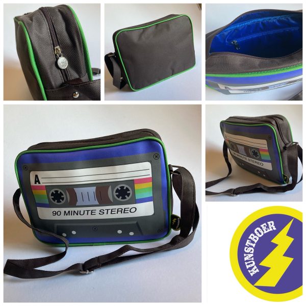 Mittlere Umhänge Tasche retro Kassettenband