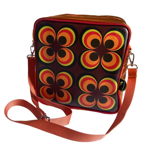 Schoudertas Retro cirkels oranje