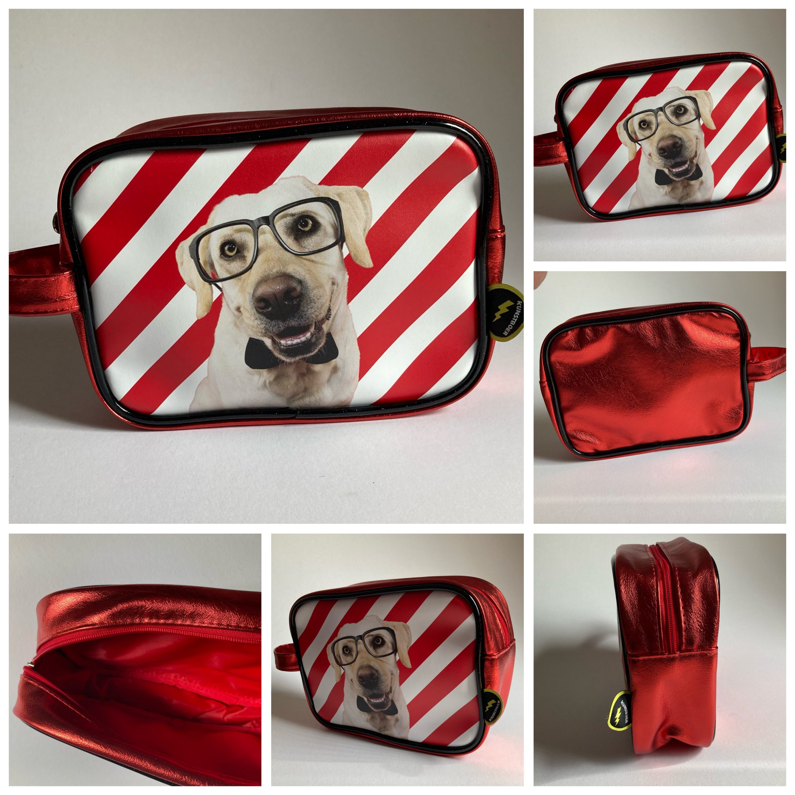 Toiletry bag Labrador dog with glasses