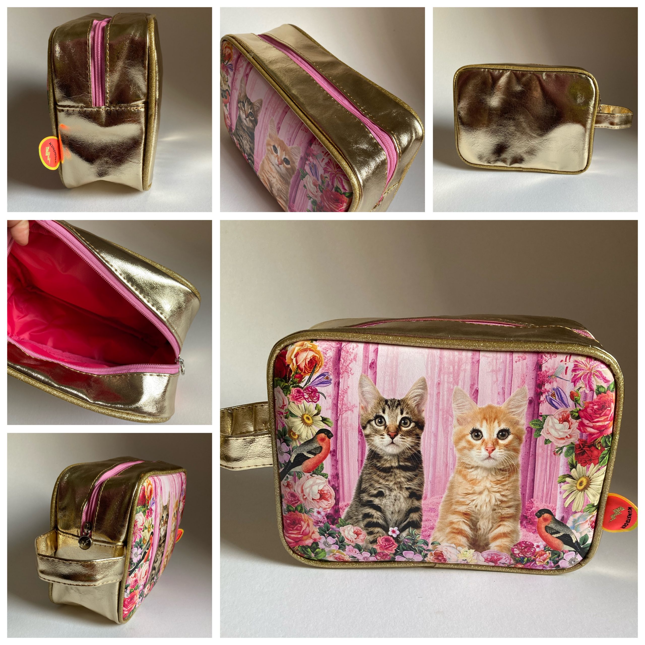 Toiletry bag Cat party pink