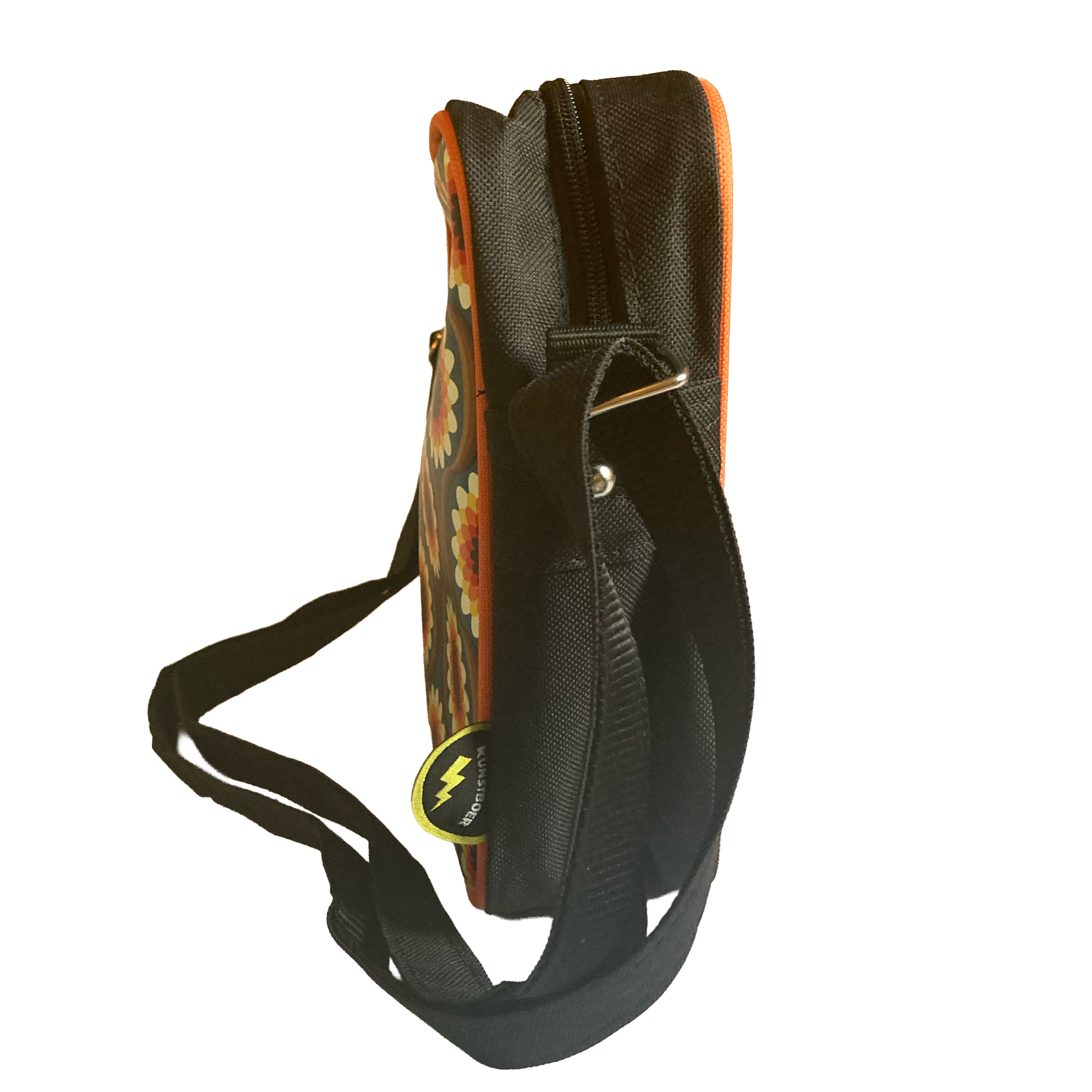 Shoulderbag medium - Retro flowers black - Image 10
