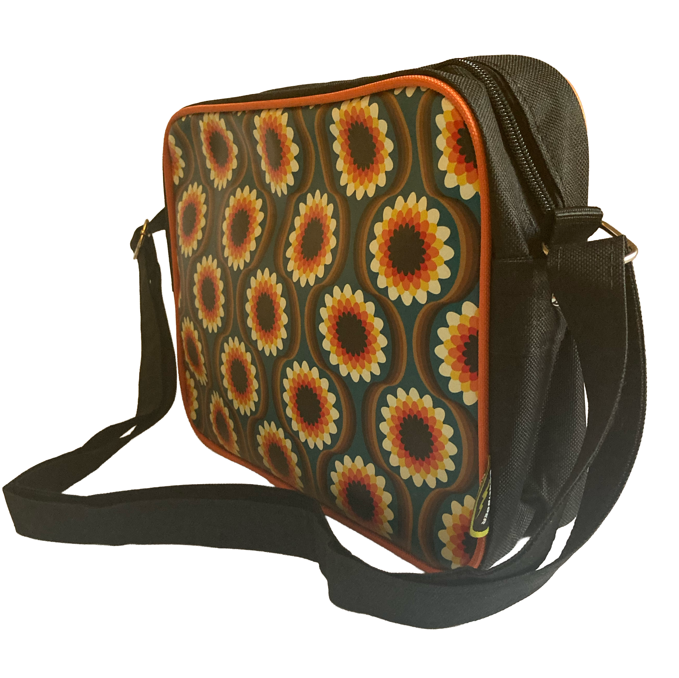 Shoulderbag medium - Retro flowers black - Image 8