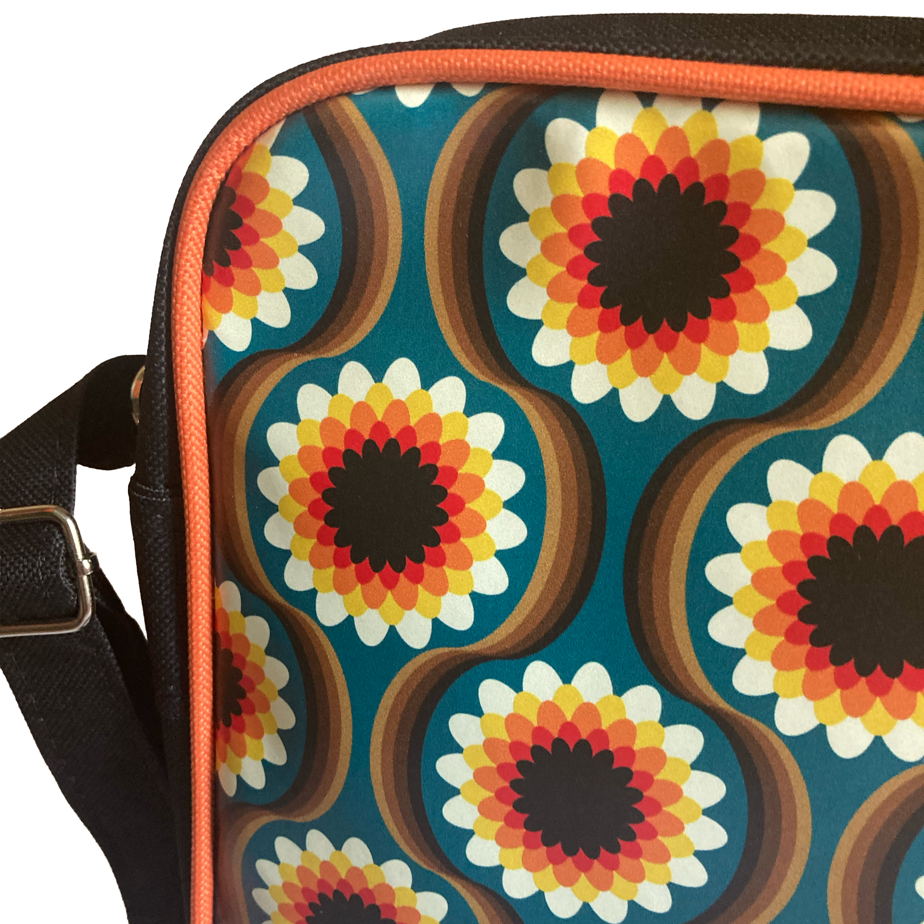 Shoulderbag medium - Retro flowers black - Image 7