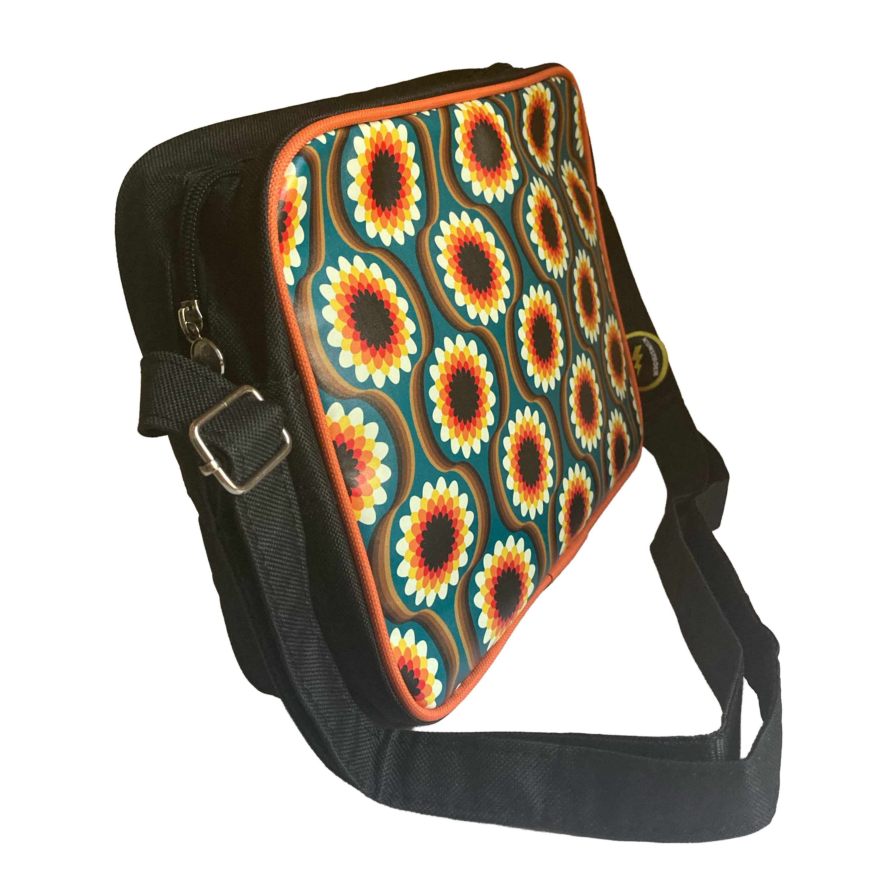 Shoulderbag medium - Retro flowers black - Image 3